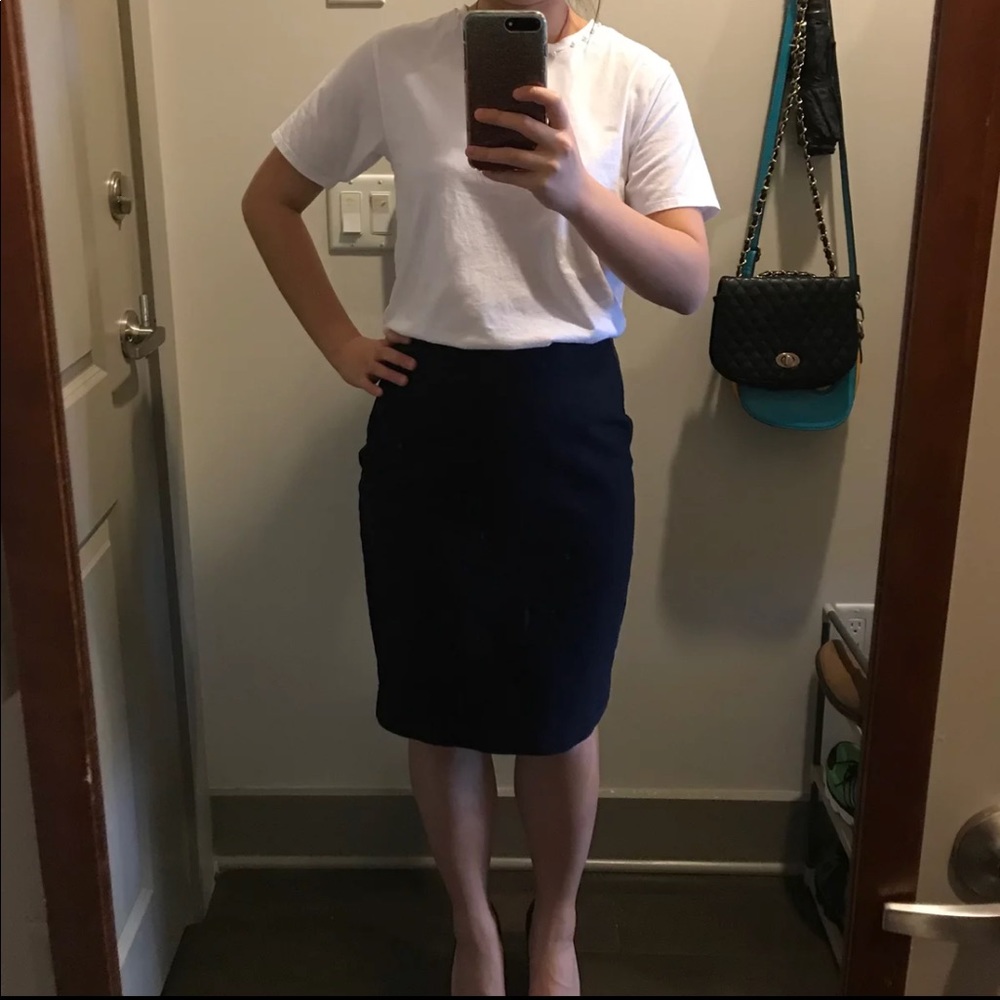 MNG Basics Navy Pencil Skirt